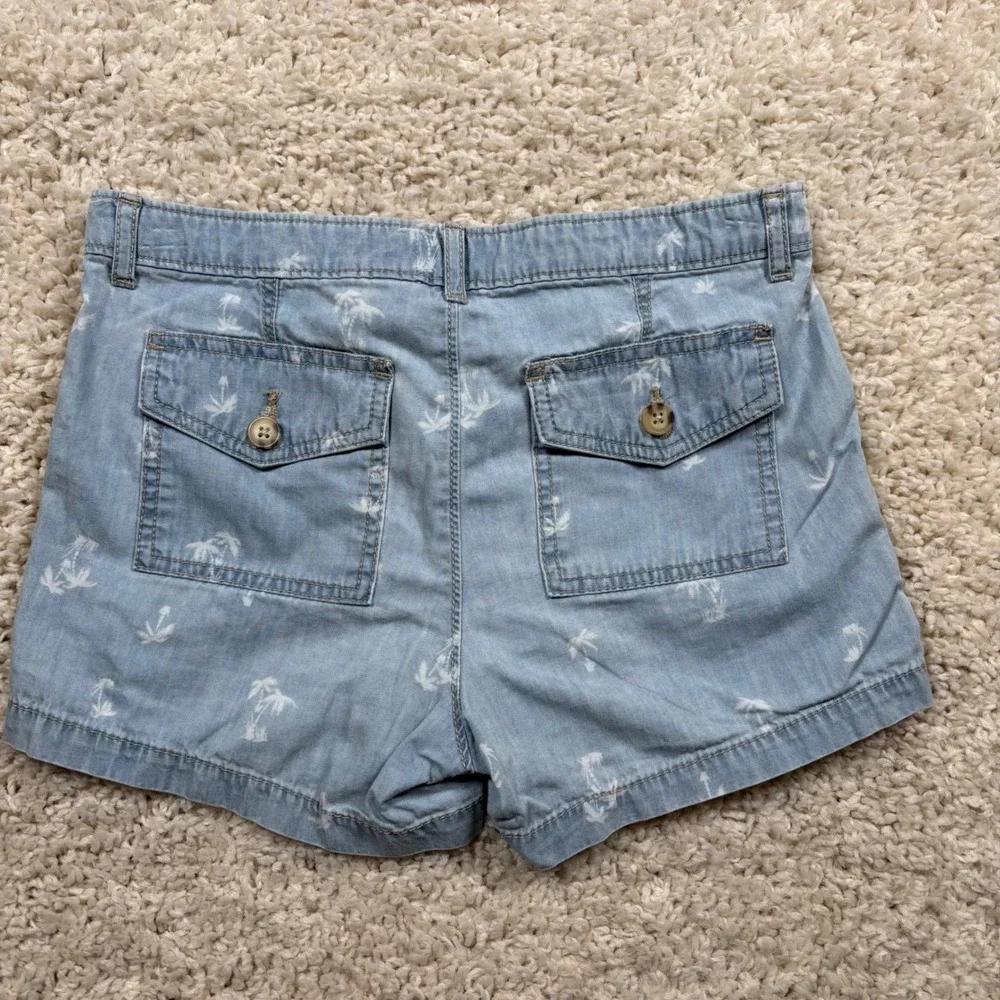 OshKosh B'gosh Kids Girls Denim Shorts Palm Tree Print Size‎ 12